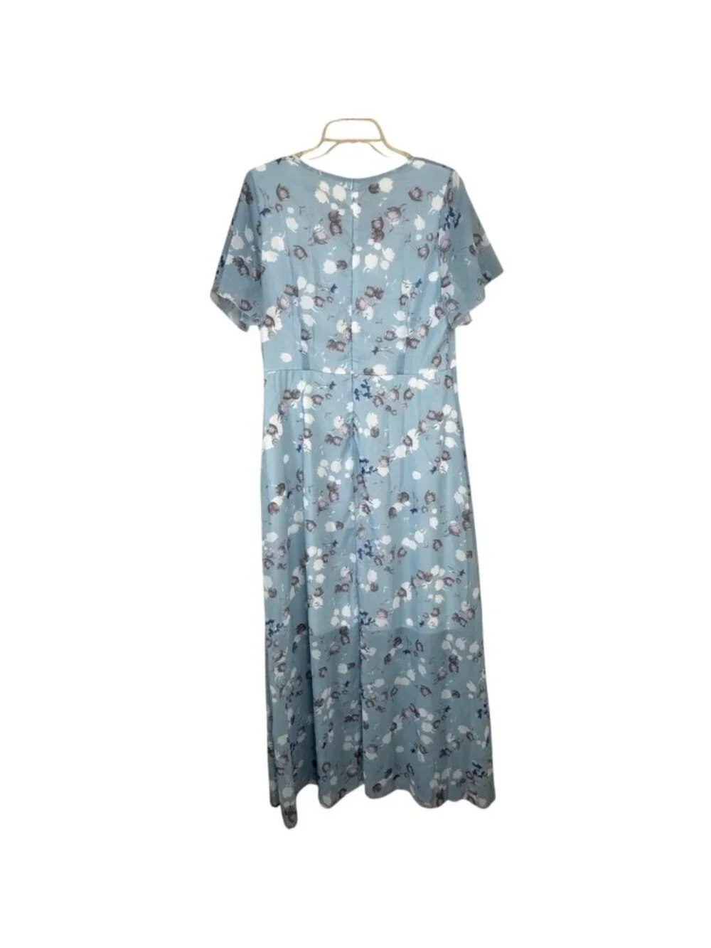 Light Blue Floral Maxi Dress NEW Size XXL Wedding Guest Spring Garden Party
